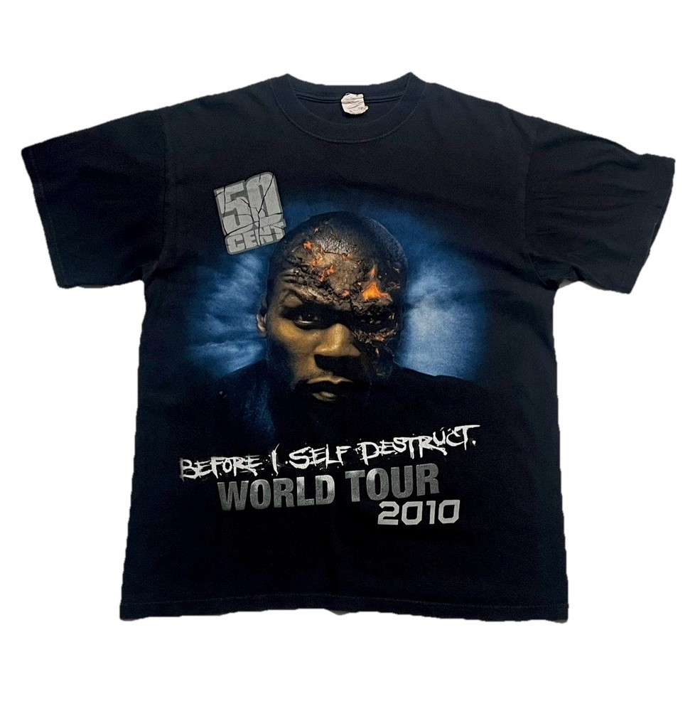 Men’s Black 50 Cent Before I Self Destruct World Tour 2010 Graphic Tee M