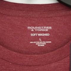 Roundtree & Yorke Men’s Short-Sleeve Shirt L Red Crew Soft-Washed NWT