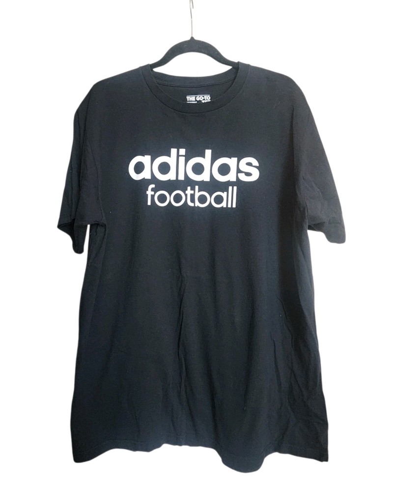 Adidas Football The Go-To Tee Black Graphic T-Shirt Mens XL Cotton Athleisure