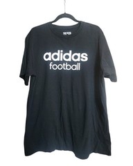 Adidas Football The Go-To Tee Black Graphic T-Shirt Mens XL Cotton Athleisure