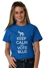 Keep Calm Vote Blue Democrat Political Donkey Left Wing Classic T Shirt Tee
