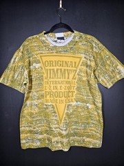 VTG 90s Jimmy’z All Over Print Triangle Logo Surf Skate T Shirt USA Medium NOS