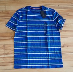 Tommy Hilfiger Men’s Short Sleeve Crew-Neck Stripe Tee T-Shirt