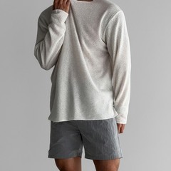 Men’s Knitted Long Sleeve T Shirt Solid Color for Daily Vacation Style