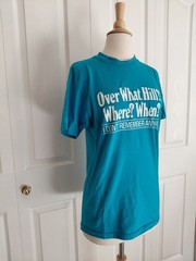 Vintage 1980s Over The Hill Blue Cotton T Shirt Single Stitch Small