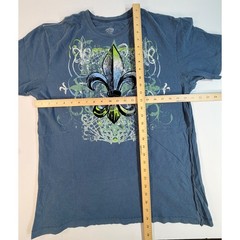 Cremieux Mens Fleur De Lis Graphic T-Shirt Blue Cotton Short Sleeve Size L