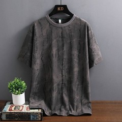 Men Luxury Fashion Trend Distressed Ripped Hole Casual Summer Streetwear T-Shirt