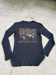 Y2K 2000s Slipknot Thermal Black Medium Long Sleeve Shirt