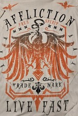 Affliction Men’s 2XL Live Fast Graphic Print Cotton T-Shirt SS Crew White