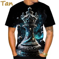 Smart 3D Chess Pieces T Shirt Kids Adults Crew Neck Graphic Tee Style