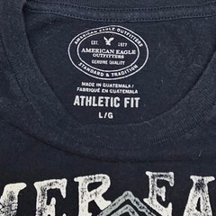 American Eagle Mens Navy Graphic Tee L Athletic Fit Americana Biker Patriotic