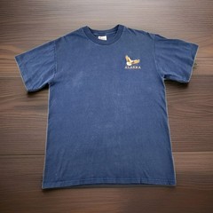 VINTAGE Alaska Eagle Shirt Mens Medium Embroidered 90s Single Stitch Adult A26
