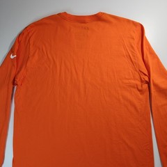 Nike Just Do It Again Men’s XL Orange Long Sleeve Cotton T-Shirt Ribbed Cuffs