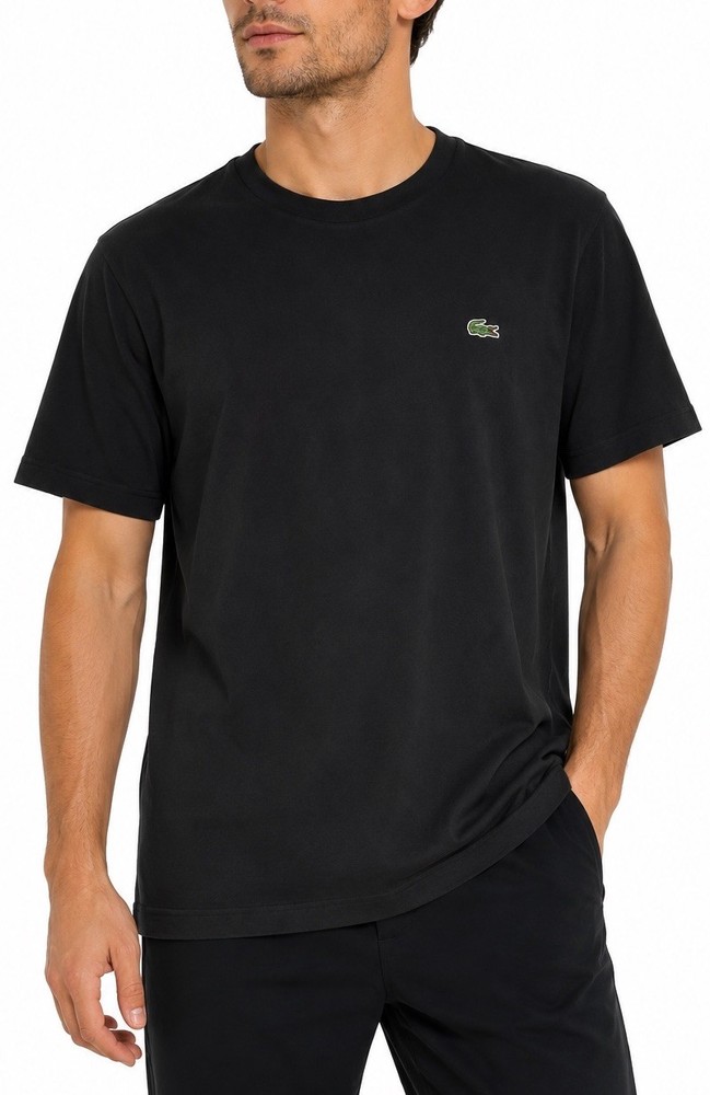 Lacoste Black Pima Cotton T-Shirt Men’s S Crew Neck Short Sleeve Logo Classic
