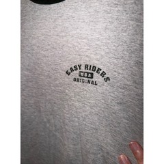 Easyriders Last Blast Long Sleeve Graphic T Shirt Grey Ringer Tee Free Size