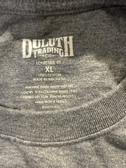 Duluth Trading Co (2) Shirt Mens XLNavy Gray LongTail 100%Cotton Pocket TShirt