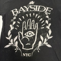 Bayside NYC Logo Dbl Sided size Small Black T Shirt Post Punk Emo Band Merch Tee