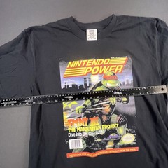 Nintendo Power Magazine Cover Art TMNT III Black Comfort Colors Tee LARGE RARE