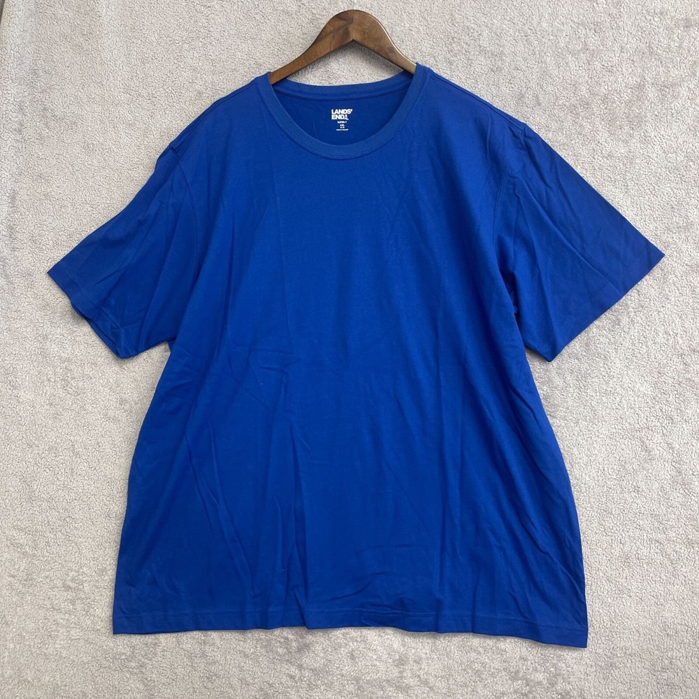 NWOT Lands’ End Men’s XXL Super-T Shirt Blue 100% Cotton Casual Crewneck Short