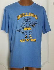 Bulldog Gym Muscle Workout Bodybuilding Royal / Vintage Gold T-Shirt NEW M L XL