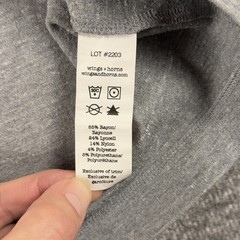 Wings+horns Crewneck Shirt Mens Large Gray Rayon Blend Long Sleeve