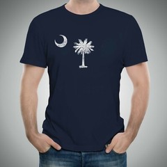 South Carolina State Flag – Hometown Pride Souvenir Basic Cotton T-Shirt – Navy