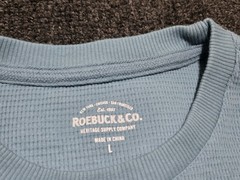 NWT Roebuck Long Sleeve Waffle Knit Thermal Shirt Blue Men’s Large