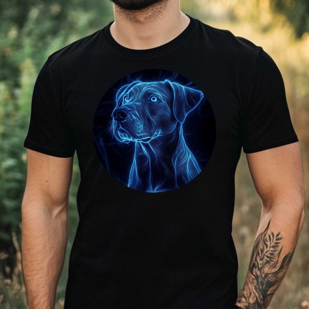 Mens Glowing Dog Print Cotton T-Shirt Size XS to 5XL