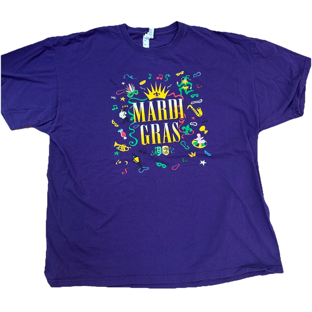 Mardi Gras Purple T Shirt XXL 100% Cotton New Orleans Louisiana Parade Krewe