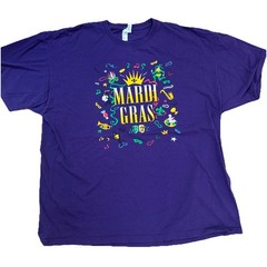 Mardi Gras Purple T Shirt XXL 100% Cotton New Orleans Louisiana Parade Krewe
