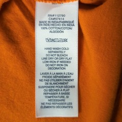 True Religion Mens Orange Graphic T Shirt Buddha Guitar Size 2XL Relaxed Fit