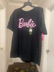 Barbie Men’s Logo Graphic Tee With Short Sleeves Black Size -XL(46-48)