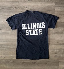 Vintage MV Sport NCAA Illinois State Short Sleeve Tee Shirt Mens Small Black