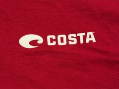 Costa Del Mar T-Shirt Red Long Sleeve 100% Cotton Men’s Medium Fishing Casual
