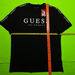 GUESS Los Angeles Men’s Short Sleeve T-Shirt Size LARGE Black w/White Cotton NEW