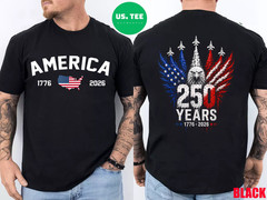 250 Years American 250th USA Patriotic Eagle 4th of July 2 Sides T-Shirt