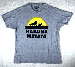 Disney Lion King Adult 2X Hakuna Matata Grey Graphic Tshirt Timon Pumba Simba