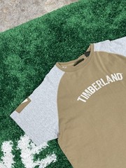 Vintage Timberland Logo Color Block Contrast Sleeve Tee XXL