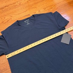 New BYLT Premium Drop Cut Lux V-Neck Shirt Mens XL Navy Blue Tee Short Sleeve