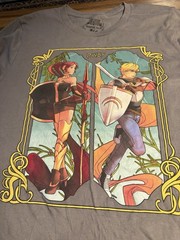 Rooster Teeth Men’s M Gray RWBY Pyrrha/Jaune Graphic Logo Crew Neck Tee