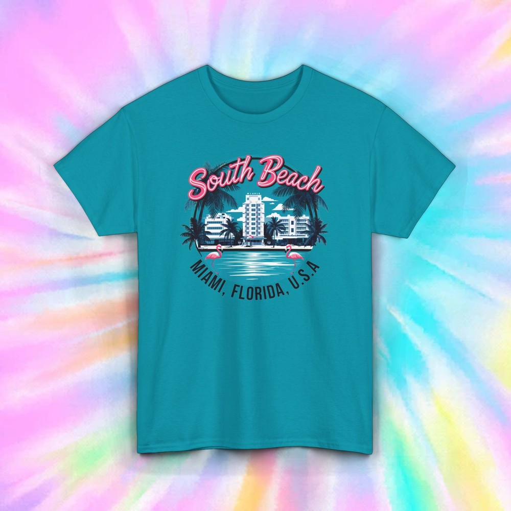 South Beach Miami T-Shirt | Florida Coastal Graphic Tee | Beachwear Souvenir