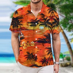 Hawaiian Shirt for Men Funky Casual Button Down Shortsleeve Beach Relaxed Fit