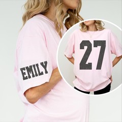 Comfort Colors Custom Name and Number Shirt, Custom Football Number T-Shirt