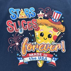 Stars And Slices Forever T-shirt Men X-Large Blue Graphic Print Logo USA..#17066