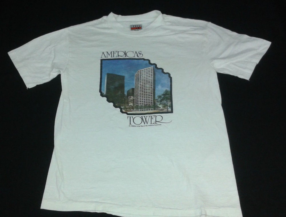 Vintage 80s Americas Tower Dallas High Rise Single Stitch TShirt Size S