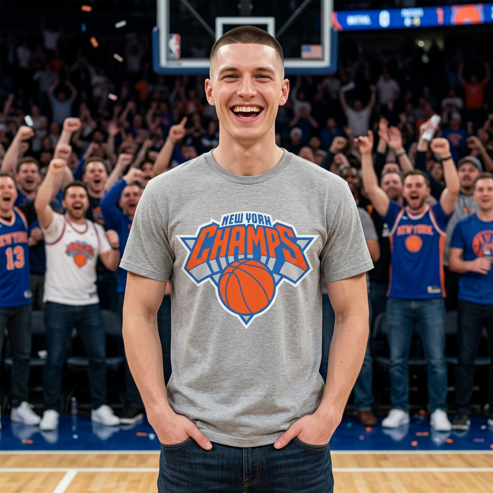New York Champs Basketball T-Shirt | Retro Hoops Design