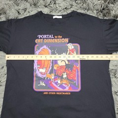 Steven Rhodes Shirt Mens Large Black Portal Cat Dimension Funny Novelty Humor