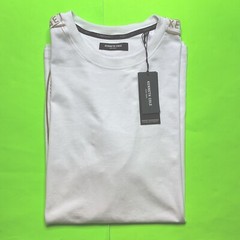 New KENNETH COLE Men’s Short Sleeve T-shirt Size XXL White w/Beige