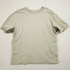 XLIM Shirt Men Size 2 Medium Khaki Gray Episode .5 Distressed Panel Cotton Linen