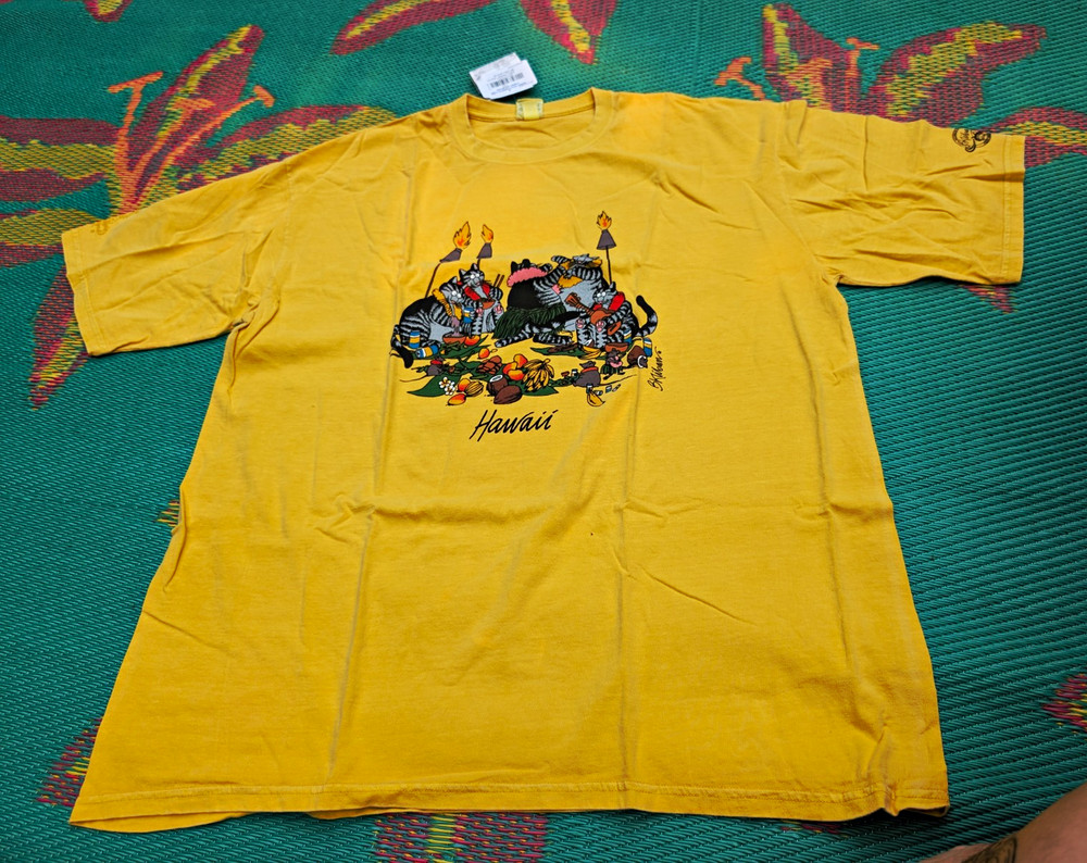 Hawaii Luau Size 2XL Crazy Shirts B. Kliban Cat Short Sleeve Crew Neck